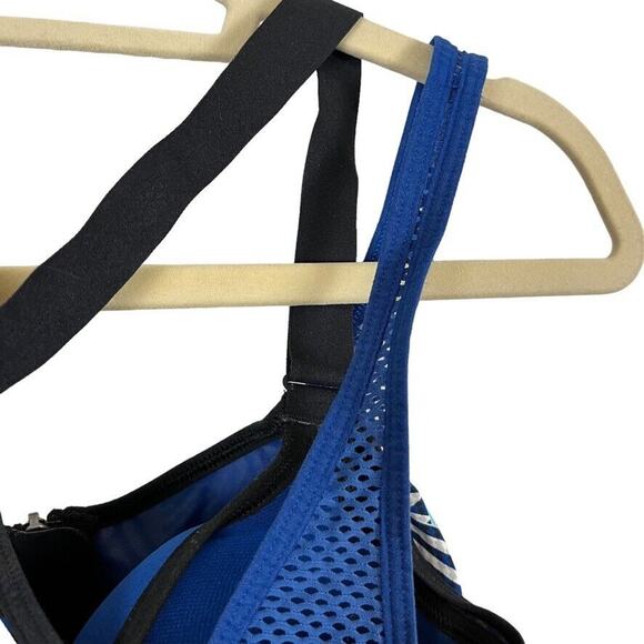 VSX Sport Victorias Secret Womens Blue Zip Front Mesh Wireless Padded Bra 34D - Picture 11 of 16